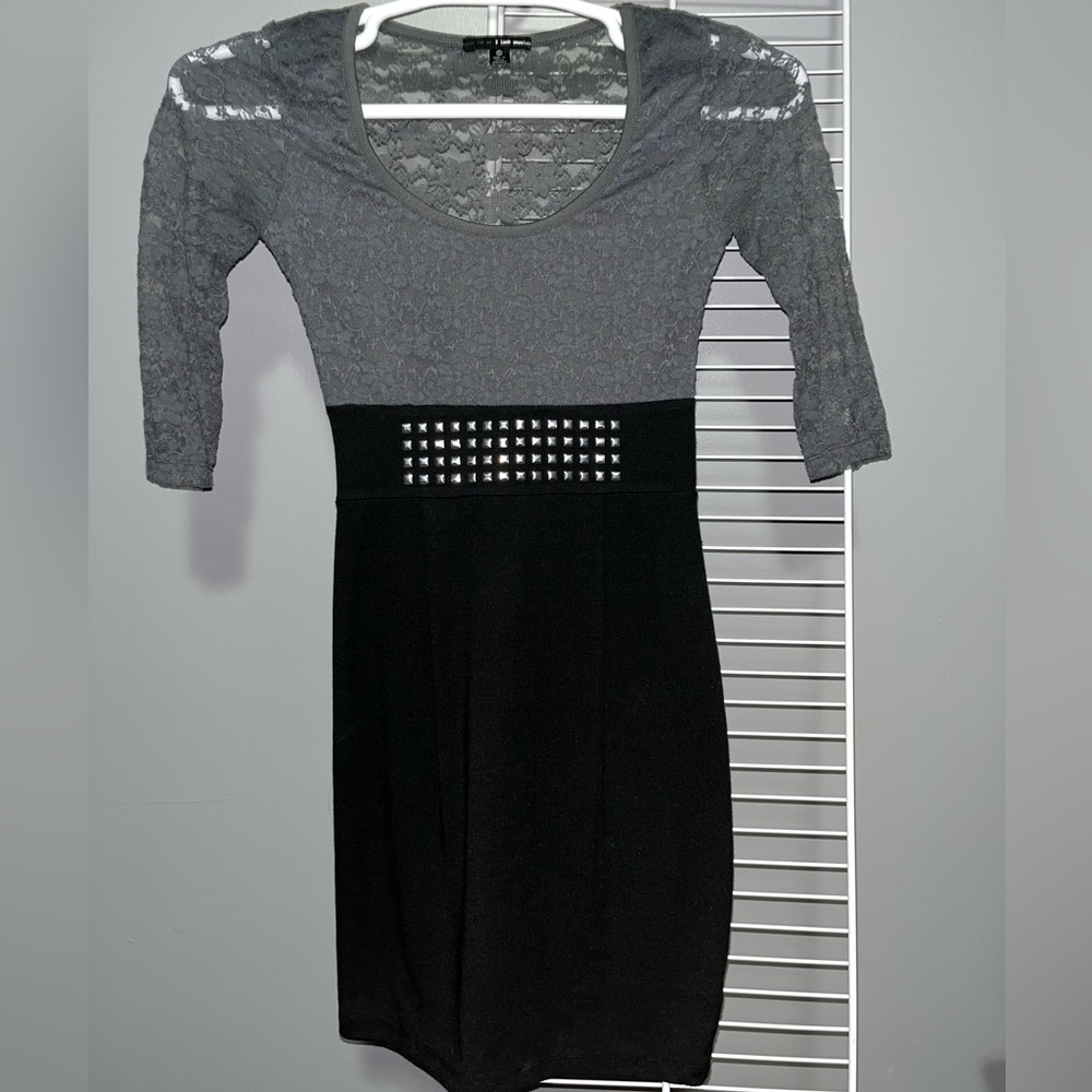 2 LOOK AMAZING Women/Girls Gray & Black Dress